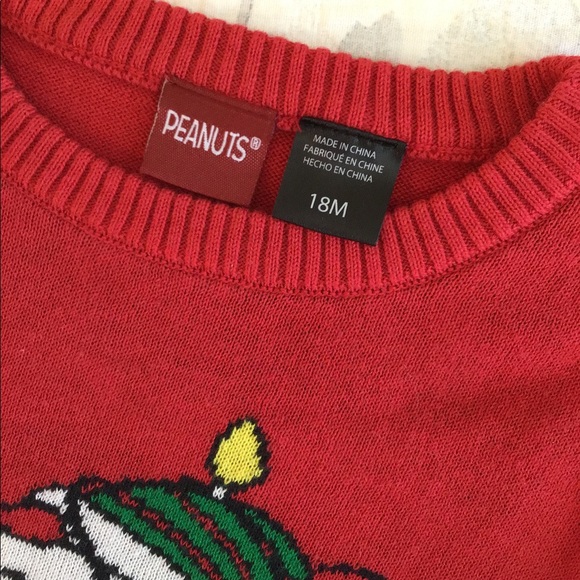 NWT Peanuts Snoopy and Woodstock Holiday Lights Sweater 18 mos - Picture 4 of 7